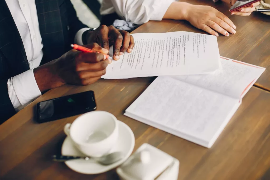 Woman meeting with a lawyer