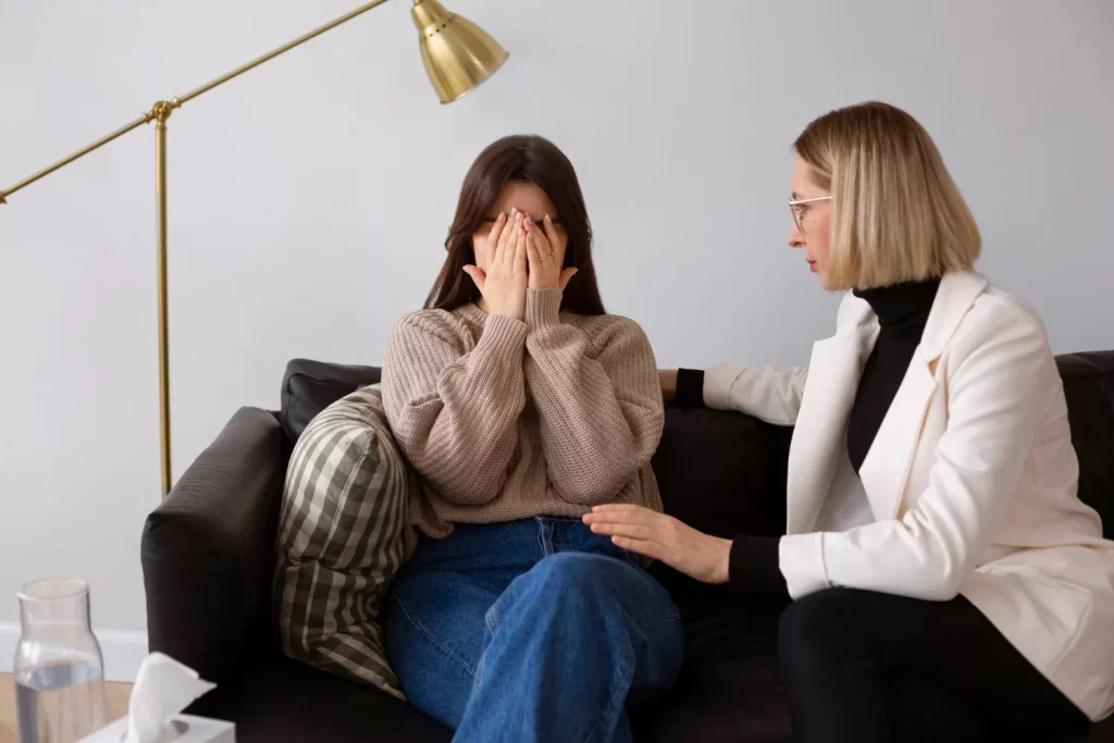 Young woman undergoing therapy