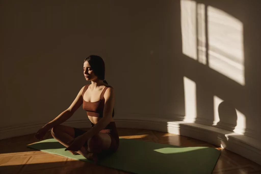 Young woman meditates