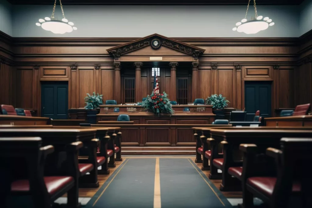 Empty courtroom