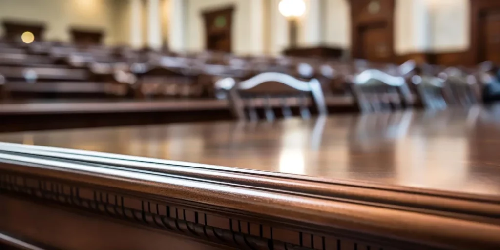 Empty courtroom